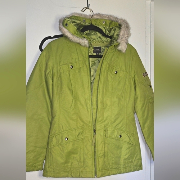 Bossini Womaen Wear Olive Utility Jacket with Faux Fur Hood (2b) - Picture 1 of 5